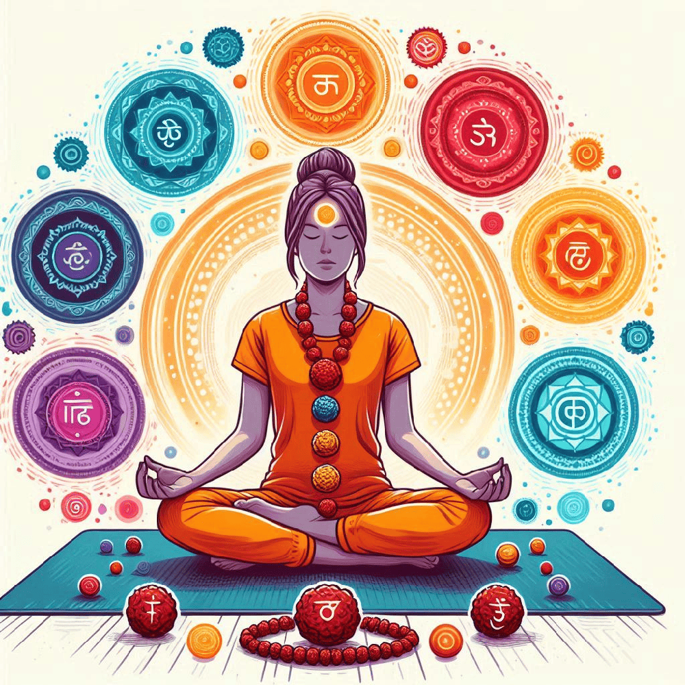 A visual representation of the chakras and how Rudraksha can help balance them for career success